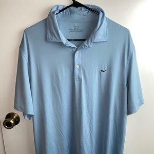 VINEYARD VINES PERFORMANCE Light Blue Polo Shirt L